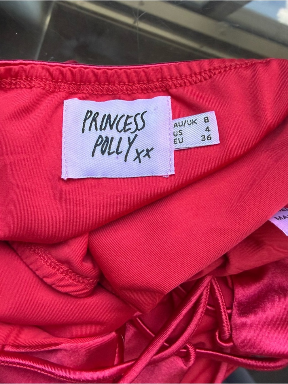 Princess Polly Red Satin Strappy Backless Bodysuit | Size 4 - Picture 7 of 11